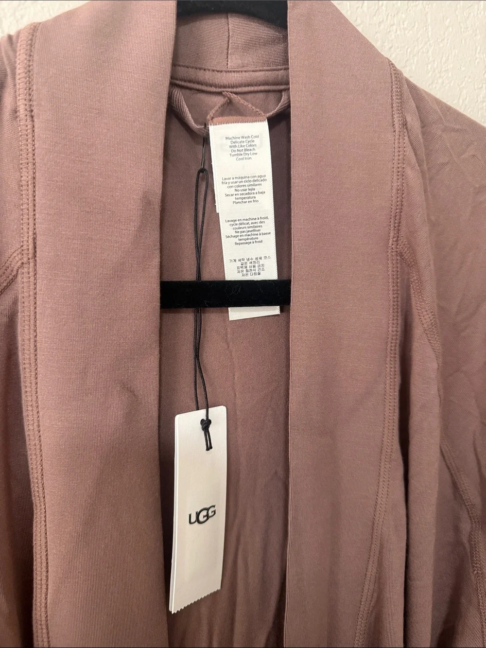 UGG Women's Long Tie-Waist Lounge Robe in Mauve Taupe